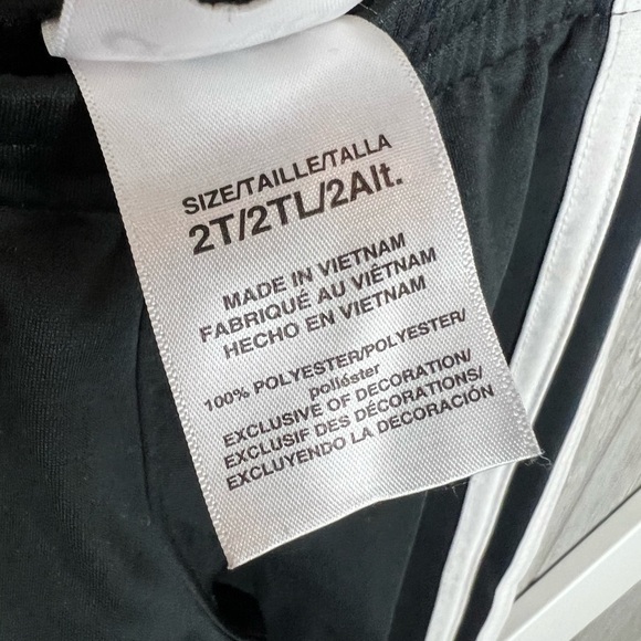 D12.26 Adidas Kids Track Pants Black and Classic 3 Stripe 2T - Picture 3 of 3